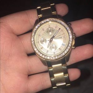 Gold Fossil Watch